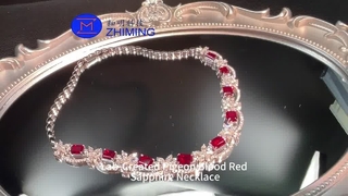 맞춤형 보석 주얼리 실험실에서 자란 비둘기 블러드 레드 사파이어 목걸이