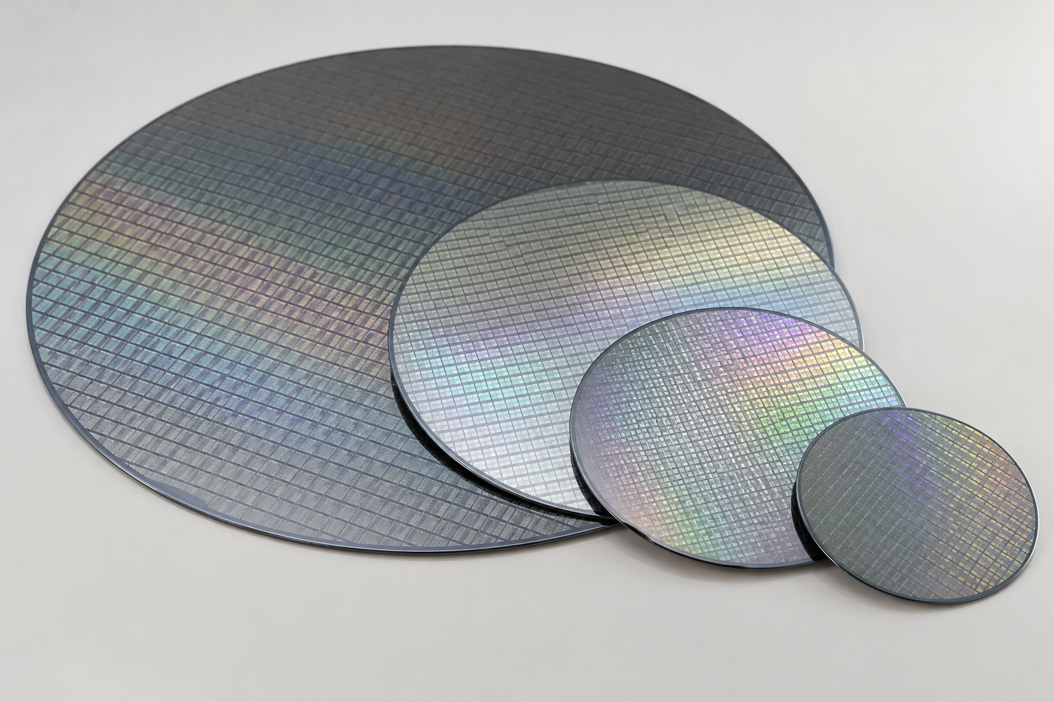 최신 회사 블로그 실리콘 웨이퍼 직경 및 두께 가이드: 100mm, 150mm, 200mm 및 300mm 표준, 일반적인 두께 및 응용 분야