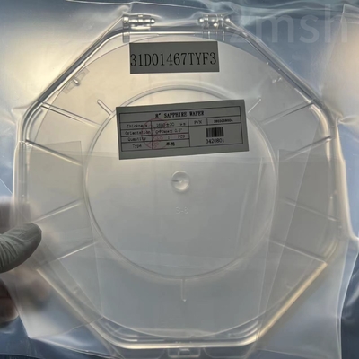주문 사파이어 기판 사파이어 웨이퍼 SSP 단 결정성 Al2O3 8인치 6인치 Dia200mm 온라인 제조