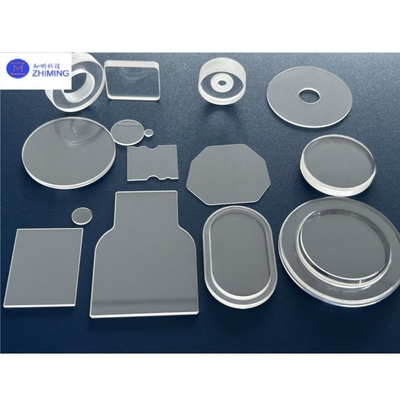 주문 사파이어 창 크리스탈 유리 렌즈 서브스트라트 Al2O3 맞춤형 불규칙 모양 고 빛 전송 온라인 제조