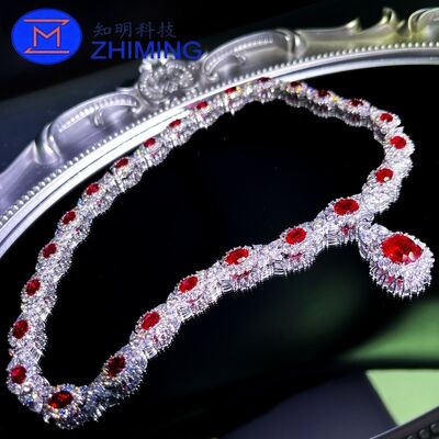 실험실에서 만든 비둘기 피 빨간색 사피르 목걸이